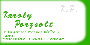 karoly porzsolt business card
